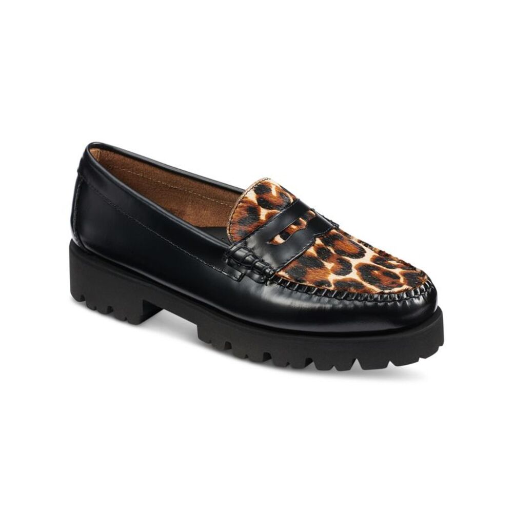 G.H. BASS Womens Black 1" Platform Penny Keeper Whitney Loafers Shoes 5